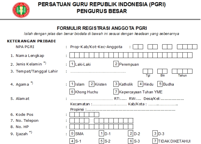 Pendaftaran PGRI Kabyahukimo - Persatuan Guru Republik Indonesia Cabang Kabyahukimo